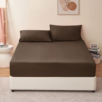 RUIKASI Napínacie prestieradlo 160x200cm tmavo hnedé…