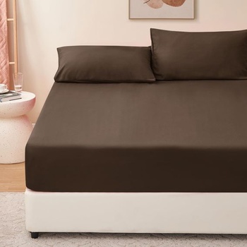 RUIKASI Napínacie prestieradlo 160x200cm tmavo hnedé prestieradlo - Oeko Tex Napínacie prestieradlo