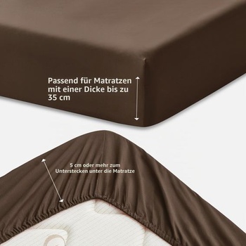 RUIKASI Napínacie prestieradlo 160x200cm tmavo hnedé prestieradlo - Oeko Tex Napínacie prestieradlo
