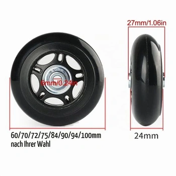 LOTOWELZON 2 náhradní kolečka pro kufry, inline brusle, vnější průměr 94 mm x vnitřní průměr 6 mm x