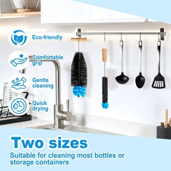 Sada 2 kief na fľaše, 32cm čistiaca kefa na sklenené a plastové fľaše Sodastream, na dojčenské