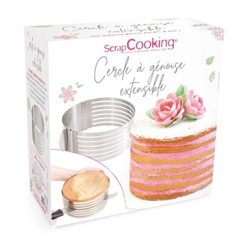 Neznámy SCRAPCOOKING Detský tortový krúžok z roku 1913, piškótový základ, roztiahnuteľný, nerezová