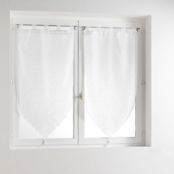 Douceur d'Intérieur, záves s brmbolcami Lissea, polyester, piesková farba, 2 kusy, biela, 45 x 120 cm