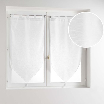 Douceur d'Intérieur, záves s brmbolcami Lissea, polyester, piesková farba, 2 kusy, biela, 45 x 120 cm