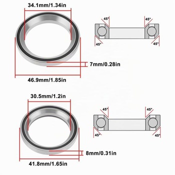 SG Store 2 kusy kužeľových ložísk pre hlavové zloženie bicykla 41,8 x 30,5 x 8 mm / 46,9 x