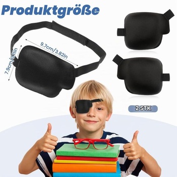 Larrel 2dielna 3D očná náplasť, nastaviteľná očná maska ​​9,7 x 7,9 cm so zapínaním na suchý zips,