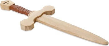Templárska dýka BestSaller 1014, breza, s hnedým koženým poťahom, 40 cm (1 kus)