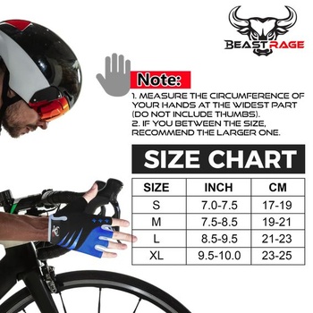 Cyklistické rukavice BEAST RAGE s polprstami pre mužov a ženy, s gelovým polstrovaním, protišmykové,
