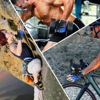 Cyklistické rukavice BEAST RAGE s polprstami pre mužov a ženy, s gelovým polstrovaním, protišmykové,