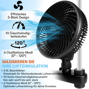 Oscilačný ventilátor Grow Expert Grow – 10