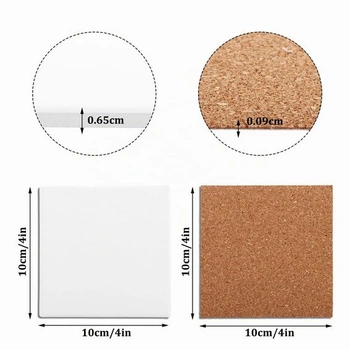 Vybrané keramické řemeslné dlaždice, 12 kusů 10,2 cm prázdné podtácky, neglazované keramické bílé