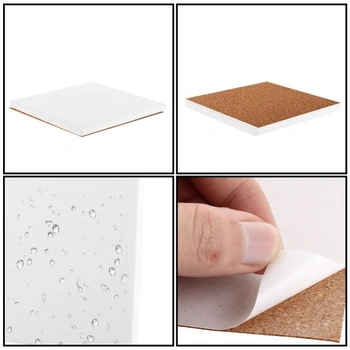 Vybrané keramické řemeslné dlaždice, 12 kusů 10,2 cm prázdné podtácky, neglazované keramické bílé