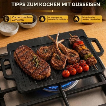 HAFOEEP Liatinová grilovacia doska,obojstranná