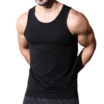 Pánske tielko do posilňovne, bavlnené, fitness, tielko, fitness, bez rukávov, veľkosť M, čierne /