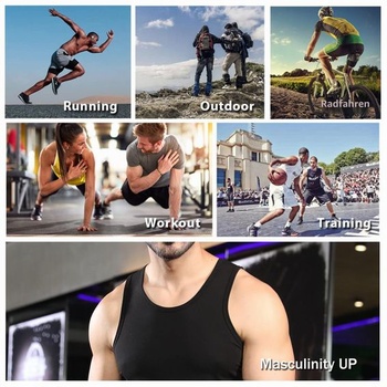 Pánske tielko do posilňovne, bavlnené, fitness, tielko, fitness, bez rukávov, veľkosť M, čierne /