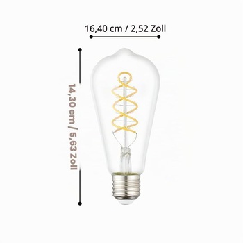 EGLO E27 LED žiarovka, špirálová, vysoký svetelný tok, ST64