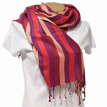 Šatka viskóza 200cm x 70cm pruhy multicolor AK