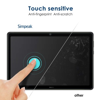 Simpeak 2dílné ochranné sklo kompatibilní pro Huawei MediaPad T5 10.1, 9H tvrdé sklo temperované
