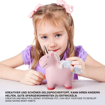 GOODS+GADGETS® Pokladnička s jednorožcem 10 cm - keramická, zapisovatelná