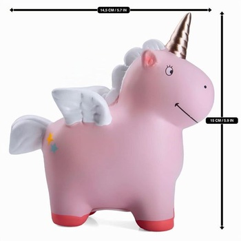 GOODS+GADGETS® Pokladnička s jednorožcom 10 cm - keramická, zapisovateľná