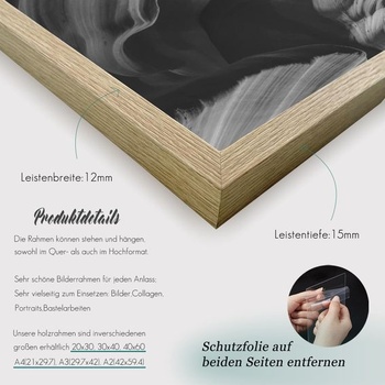 VUVUZULA fotorámiky 15x20cm drevené rámy sada 3 dubových fotorámikov MDF rámy prírodné béžové