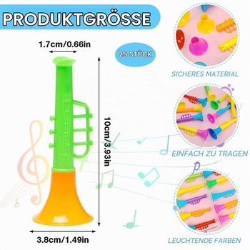 25 miniaturních plastových trumpet, vuvuzela pro děti