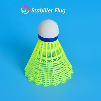 Badmintonové loptičky WHiZZ, odolné košíčky, penová/prírodná korková hlava, 12x žlté