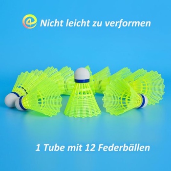 Badmintonové loptičky WHiZZ, odolné košíčky, penová/prírodná korková hlava, 12x žlté