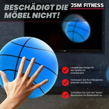 Tichá basketbalová lopta veľkosť 3 – bezvzduchová lopta na vnútorné použitie 18 cm