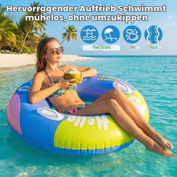 Plavecký kruh pre dospelých s dvojitým airbagovým operadlom a rukoväťami, 90# Summer Breeze