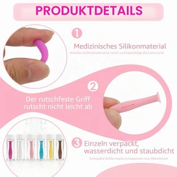 6 ks prísaviek na kontaktné šošovky pre mäkké šošovky – bezpečná silikónová pomôcka na vybratie a
