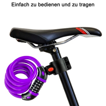 Zámok na bicykel REHKITTZ ï¼120cm/12mm káblový zámok veľmi vysoká úroveň zabezpečenia s 5miestnym