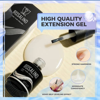 ROSALIND builder gél na gélové nechty, mliečne biely 15 ml builder gél na posilnenie nechtov, gél na