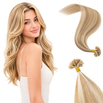 Bohatý výber Bonding Extensions Vlasové predĺženie z pravých vlasov Keratínové bondy U Tip Hot
