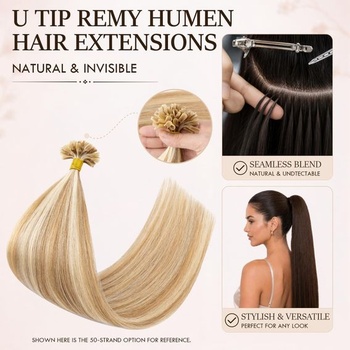 Bohatý výber Bonding Extensions Vlasové predĺženie z pravých vlasov Keratínové bondy U Tip Hot