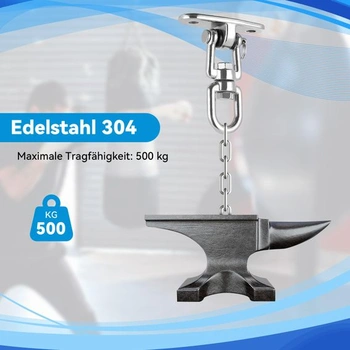 360° otočný stropný hák, ACESOME ťažký otočný stropný hák, nosnosť 500 kg, závesný hojdací hák,
