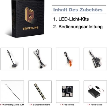 Sada LED světel kompatibilní s Lego 31167 Strašidelný dům (model není součástí balení), Sada