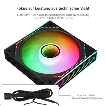 Ventilátor pro CPU THERMALRIGHT TL-M12-S 120 mm ARGB, otáčky 1500 ot./min, černý, tichý 4pinový PWM