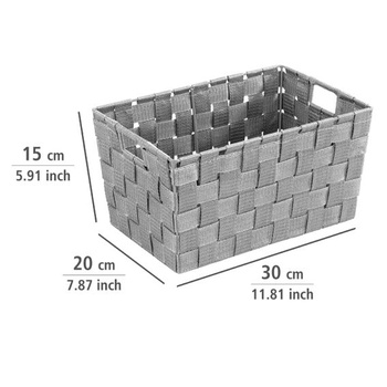 WENKO Adria S sivý úložný kôš - Kúpeľňový kôš, Kuchynský kôš objem: 6,24 l, Polypropylén, 30 x 15
