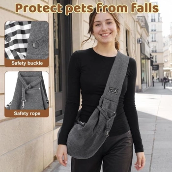 Oboustranná přepravní taška pro psy pro malá štěňata do 7,5 kg (tmavě šedá)