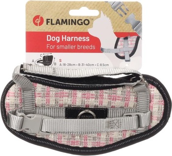 Hund Geschirr Eeny Meeny Grau & Rosa 18-28 cm 31-40 cm 8,5 cm 15 mm