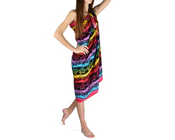 Sarong - Pareo VERADIS, ružový, korytnačky a ryby, II. akosť