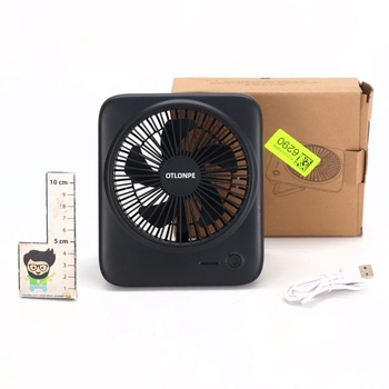 Tichý stolní ventilátor Otlonpe, dobíjecí přenosný stolní ventilátor 4000 mAh, 4stupňový malý