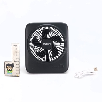Tichý stolný ventilátor Otlonpe, dobíjací prenosný stolný ventilátor 4000 mAh, 4-stupňový malý