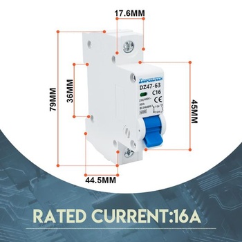 3 kusy Jistič 16 A 230 V, jednopólový, typ B, miniaturní jistič pro montáž na DIN lištu 3 kusy 3