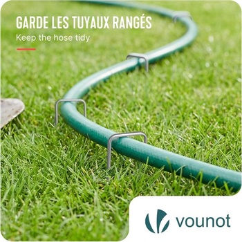 VOUNOT® Sada 100 ks pozinkovaných kovových zemních kotev, zemní kotvy ve tvaru U 150 × 30 mm, Ø 3