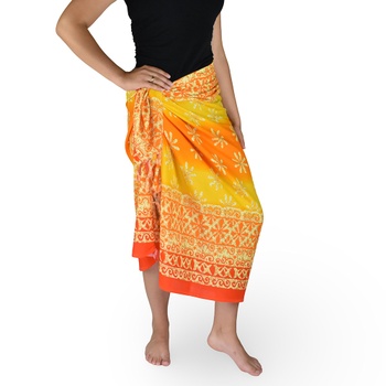 Sarong - Pareo BUN, OMBRE kvietok, oranžová, II. akosť
