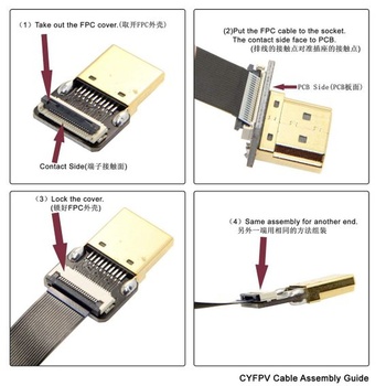 CY CYFPVHDMI HDMI HDMI konektor typu A (samec), 90 stupňov natočených hore pre leteckú fotografiu