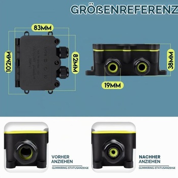 1 kus vodotěsné elektrické rozvodné krabice, venkovní vodotěsná kabelová rozvodná krabice
