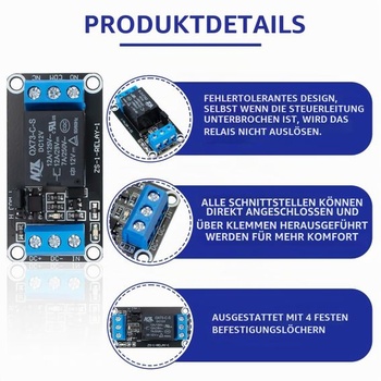 1ks DC 12V reléový modul, 1 kanálové relé s optočlenom, spúšťanie vysokej alebo nízkej úrovne,